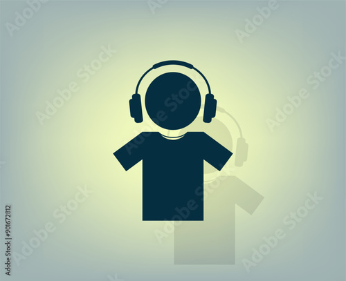 Vector icon with shadow on gray background with gradient.