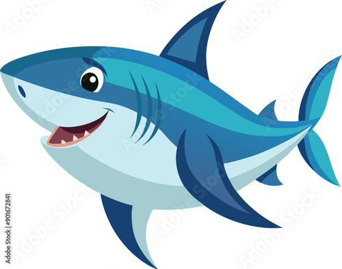A shark fish on white background 