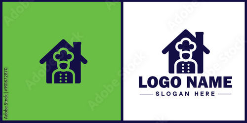 Cooking school icon Culinary academy Cooking institute Culinary school flat logo sign symbol editable vector