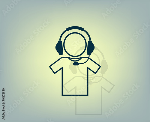 Vector icon with shadow on gray background with gradient.