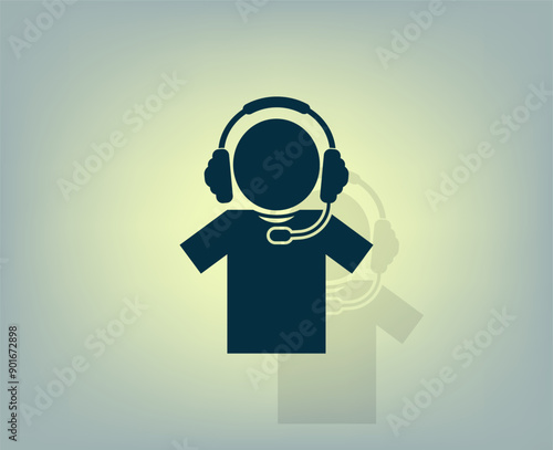 Vector icon with shadow on gray background with gradient.