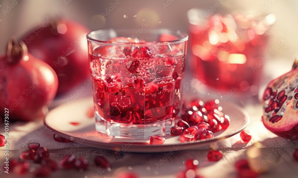 A glass of pomegranate juice A glass of pomegranate juice