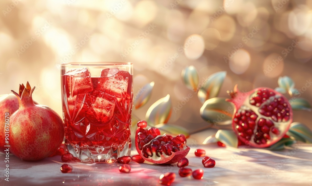 A glass of pomegranate juice A glass of pomegranate juice