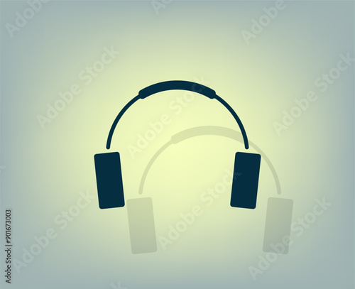 Vector icon with shadow on gray background with gradient.