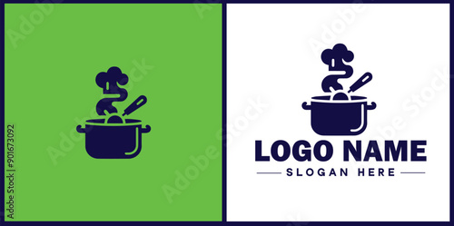 Cooking school icon Culinary academy Cooking institute Culinary school flat logo sign symbol editable vector