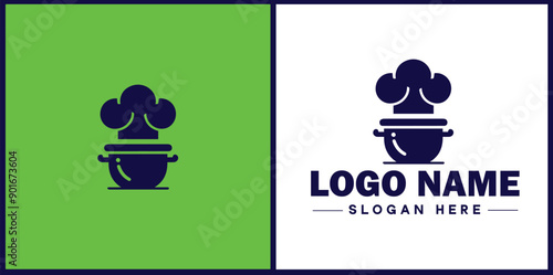 Cooking school icon Culinary academy Cooking institute Culinary school flat logo sign symbol editable vector