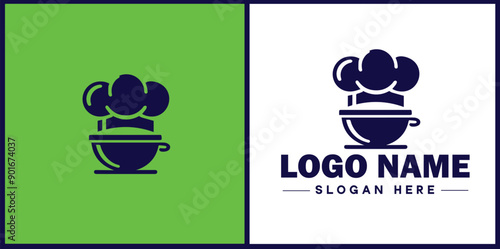 Cooking school icon Culinary academy Cooking institute Culinary school flat logo sign symbol editable vector