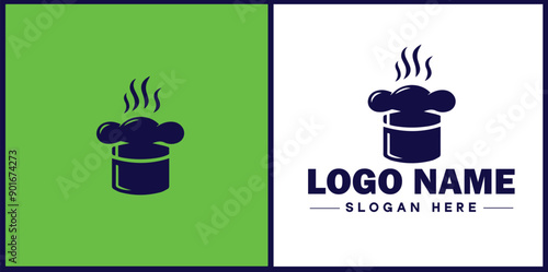 Cooking school icon Culinary academy Cooking institute Culinary school flat logo sign symbol editable vector