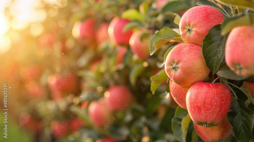 Apple orchards in full bloom, showcasing the beauty and abundance of nature in an agricultural setting. Apple orchards in full bloom, showcasing the beauty and abundance of nature in an agricultural setting.