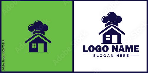 Cooking school icon Culinary academy Cooking institute Culinary school flat logo sign symbol editable vector