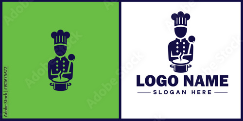 Cooking school icon Culinary academy Cooking institute Culinary school flat logo sign symbol editable vector