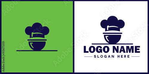 Cooking school icon Culinary academy Cooking institute Culinary school flat logo sign symbol editable vector