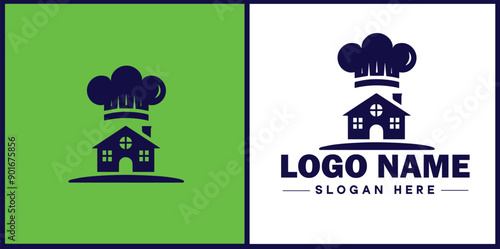 Cooking school icon Culinary academy Cooking institute Culinary school flat logo sign symbol editable vector