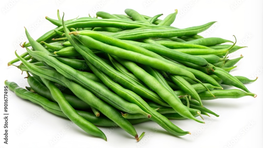 Freshly harvested green beans isolated on a transparent background, showcasing their vibrant green color and delicate texture, perfect for cooking or healthy snack illustrations. Freshly harvested green beans isolated on a transparent background, showcasing their vibrant green color and delicate texture, perfect for cooking or healthy snack illustrations.