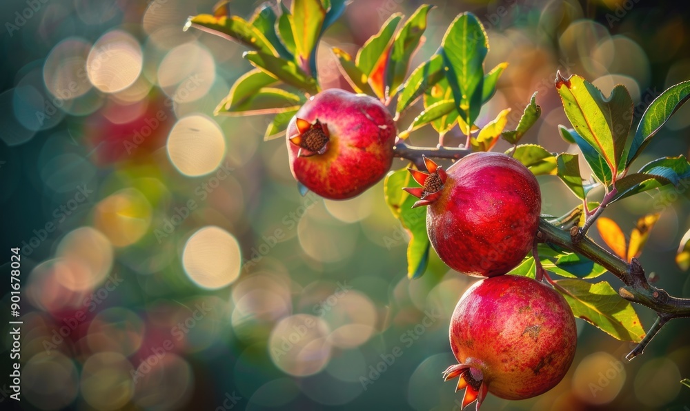 Macro image of a pomegranate with water droplets Macro image of a pomegranate with water droplets