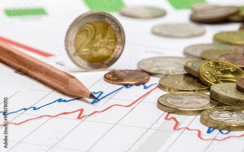 Echonomy explanation with coins and chart