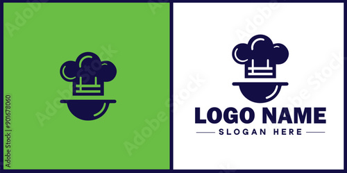 Cooking school icon Culinary academy Cooking institute Culinary school flat logo sign symbol editable vector