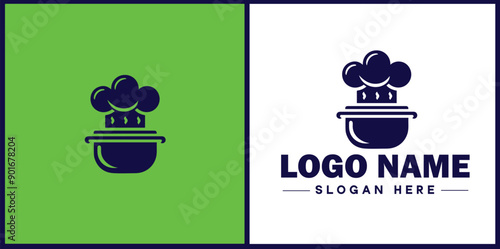 Cooking school icon Culinary academy Cooking institute Culinary school flat logo sign symbol editable vector