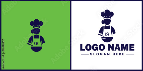 Cooking school icon Culinary academy Cooking institute Culinary school flat logo sign symbol editable vector