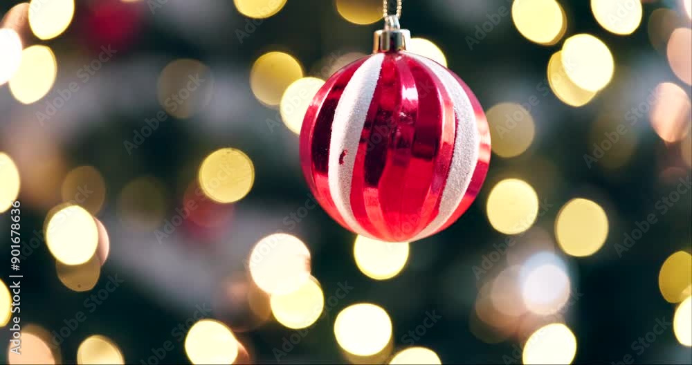Christmas ball, golden bokeh and decoration for sparkle on festive holidays, celebration and holiday season in home. Party decor, illustration and xmas confetti with shimmer lights and shine in house Christmas ball, golden bokeh and decoration for sparkle on festive holidays, celebration and holiday season in home. Party decor, illustration and xmas confetti with shimmer lights and shine in house