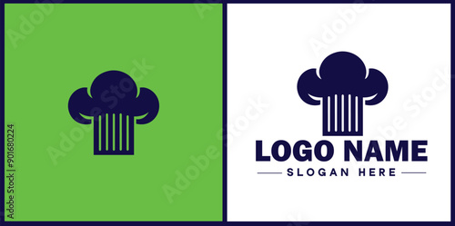 Cooking school icon Culinary academy Cooking institute Culinary school flat logo sign symbol editable vector