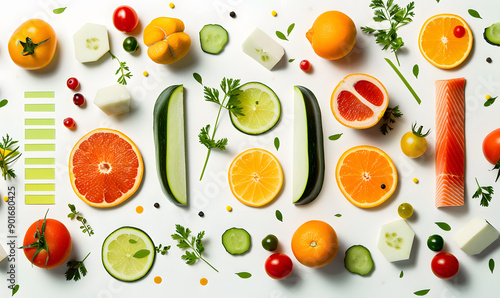 vegetable and fruits photo or illustrator on white background