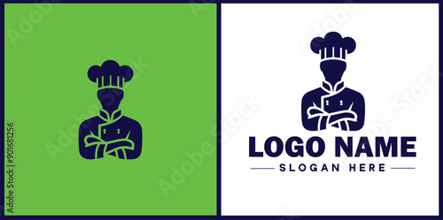 Cooking school icon Culinary academy Cooking institute Culinary school flat logo sign symbol editable vector