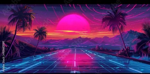 Nostalgic Vibes. 90s themed background concept
