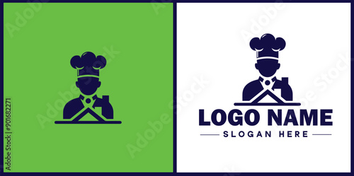 Cooking school icon Culinary academy Cooking institute Culinary school flat logo sign symbol editable vector