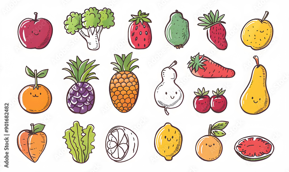 vegetable and fruits photo or illustrator on white background vegetable and fruits photo or illustrator on white background