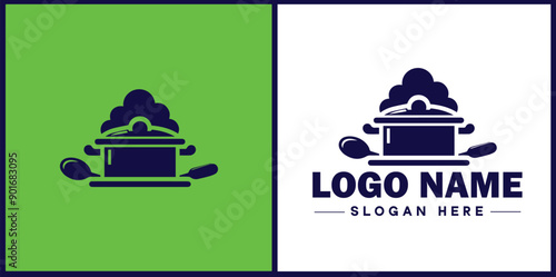 Cooking school icon Culinary academy Cooking institute Culinary school flat logo sign symbol editable vector