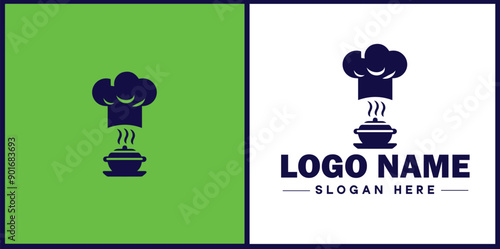 Cooking school icon Culinary academy Cooking institute Culinary school flat logo sign symbol editable vector