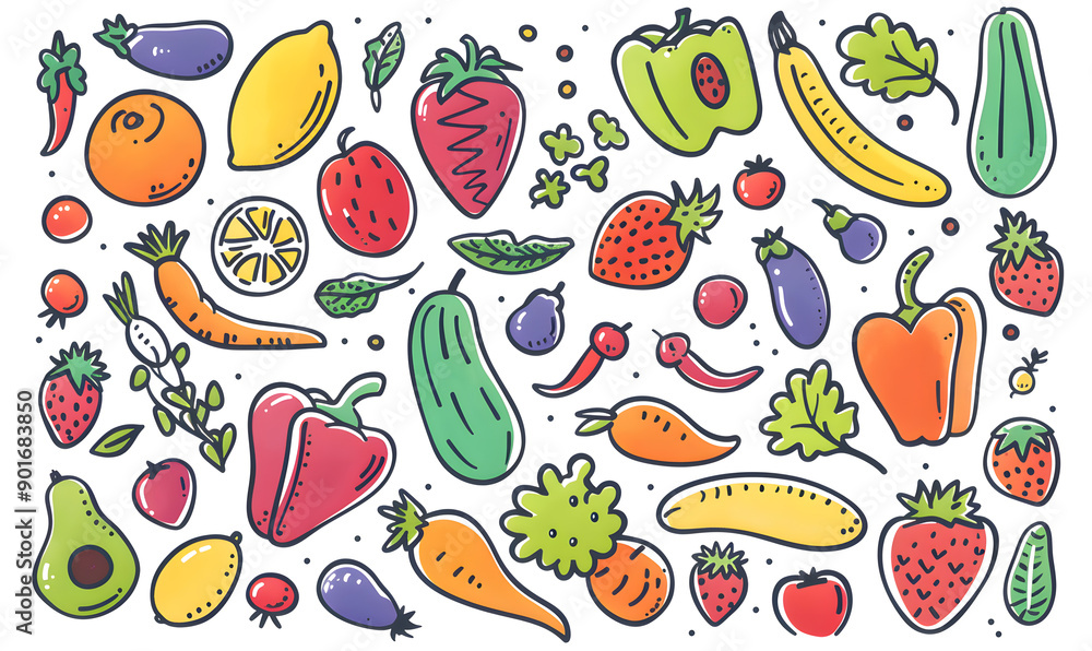 vegetable and fruits photo or illustrator on white background vegetable and fruits photo or illustrator on white background