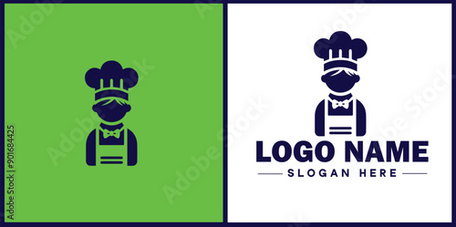 Cooking school icon Culinary academy Cooking institute Culinary school flat logo sign symbol editable vector