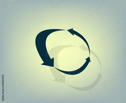 Vector icon with shadow on gray background with gradient.