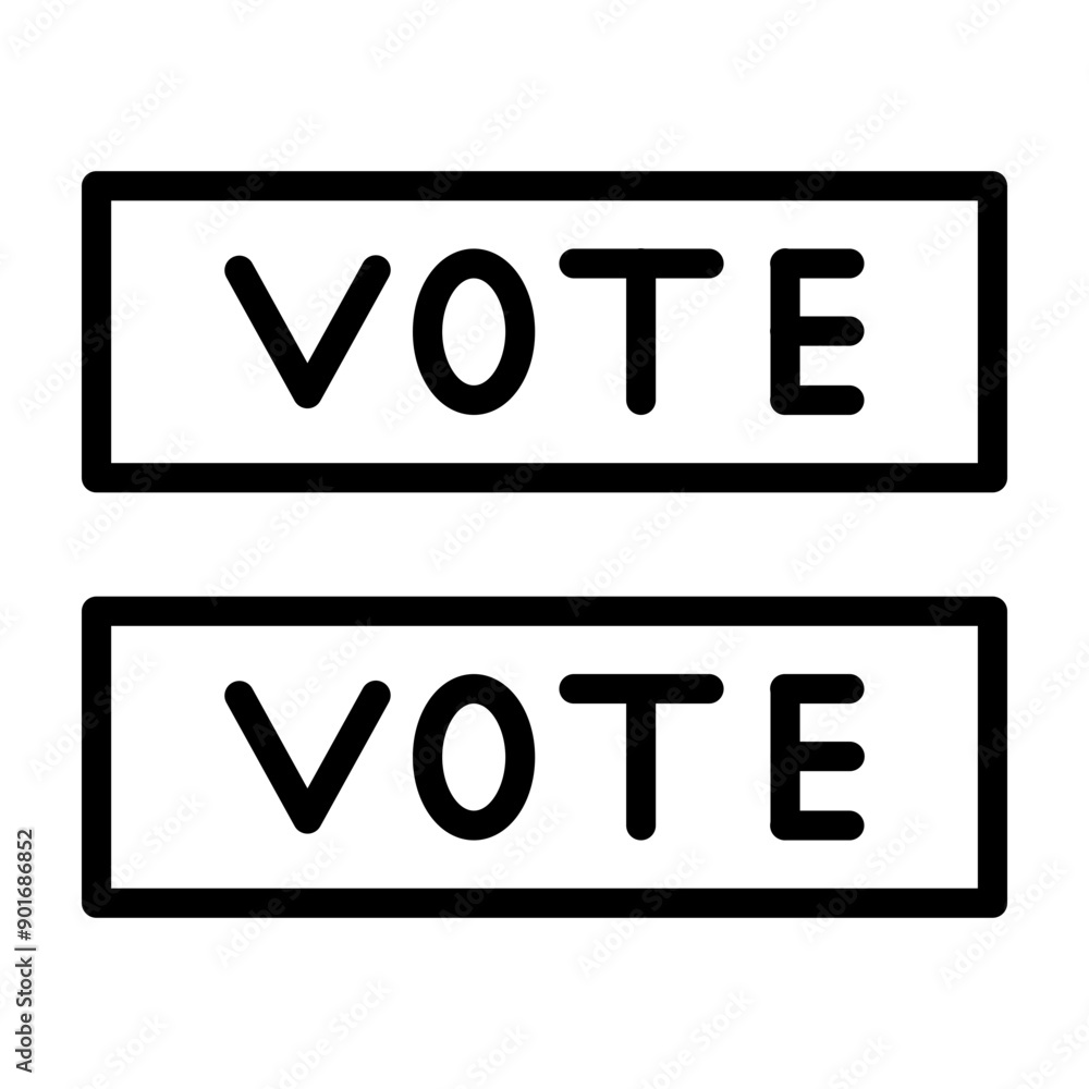 Voting Sticker Vector Line Icon Design Voting Sticker Vector Line Icon Design