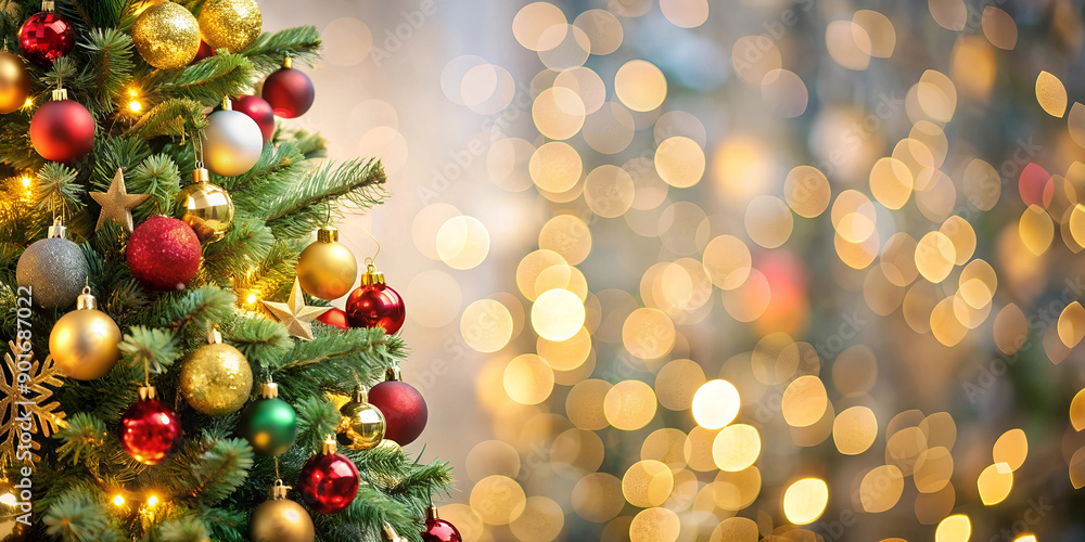 Christmas tree on a blurred background, copyspace Christmas tree on a blurred background, copyspace