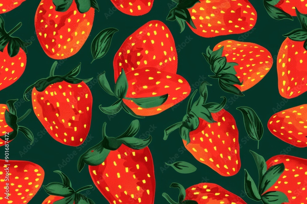 a seamless pattern of strawberry a seamless pattern of strawberry