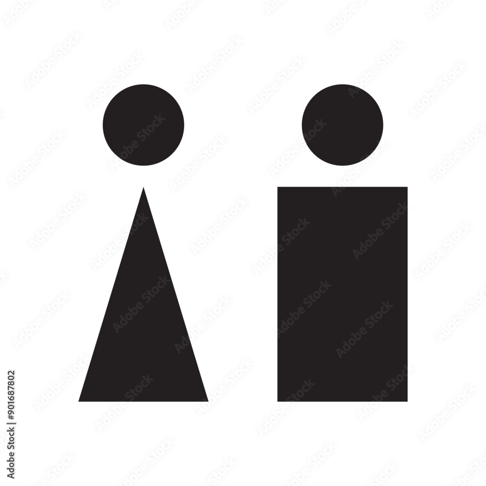 Lavatory and restroom sign for man and women isolated icon graphic vector Lavatory and restroom sign for man and women isolated icon graphic vector