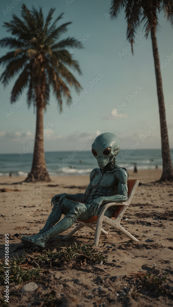 alien on the beach alien on the beach