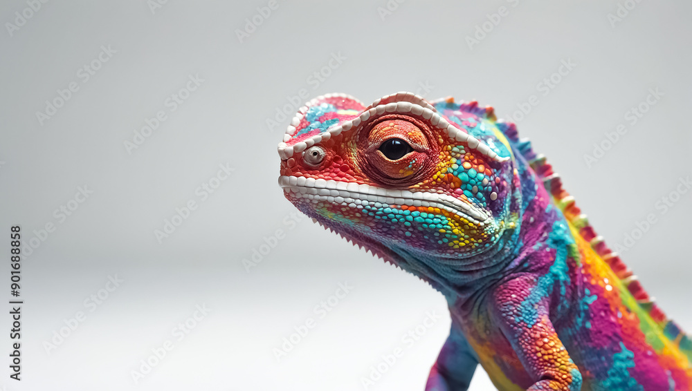 Beautiful chameleon on a white background Beautiful chameleon on a white background
