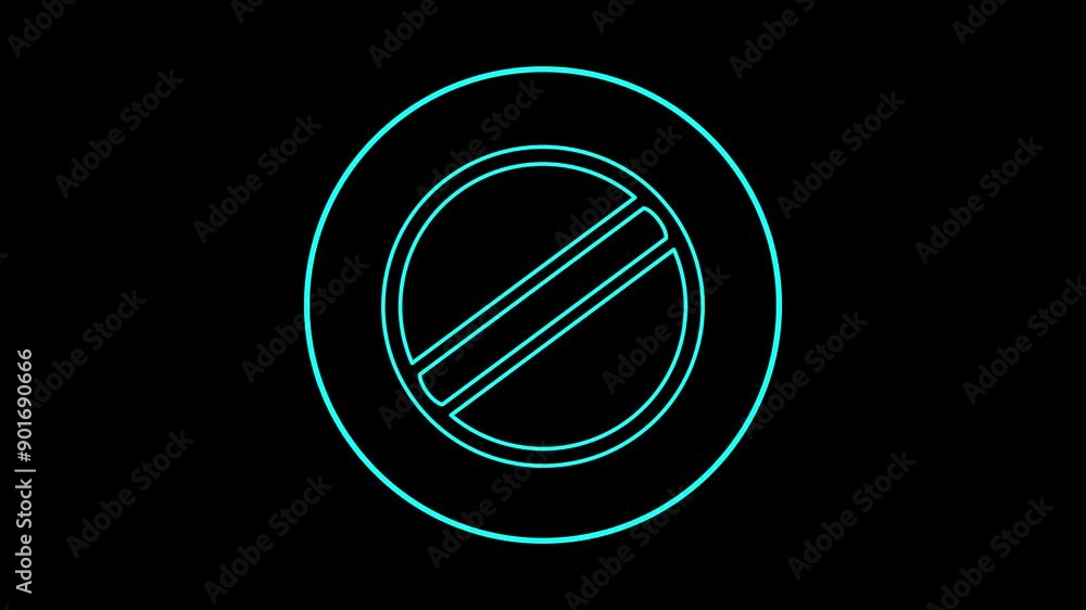 Line animation of stop sign icon. block icon concept Line animation of stop sign icon. block icon concept