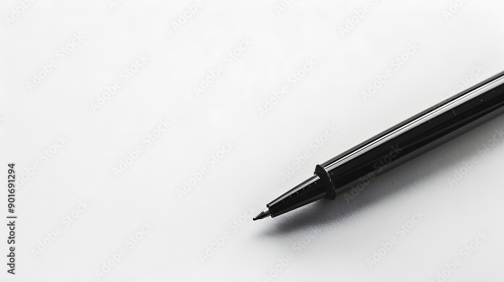 Sleek black pen on clean white background with minimalist design in V6 style raw 00599. Sleek black pen on clean white background with minimalist design in V6 style raw 00599.