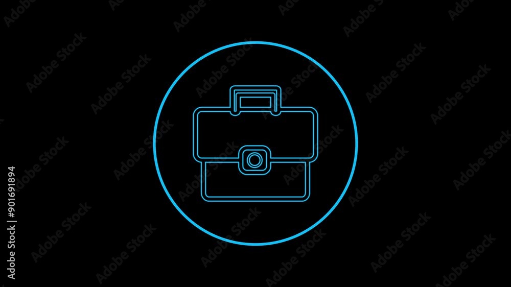 Animated of briefcase icon line animation. Animated of briefcase icon line animation.