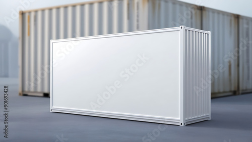 Wallpaper Mural empty white bill board on container advertisement concept background Torontodigital.ca