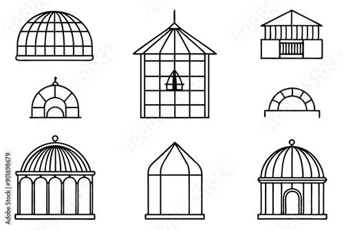 Aviary bird line art illustration