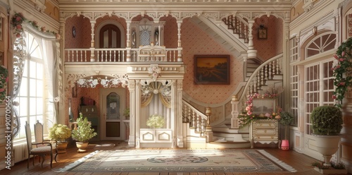 Miniature Dollhouse Dream. Whimsical interior design concept