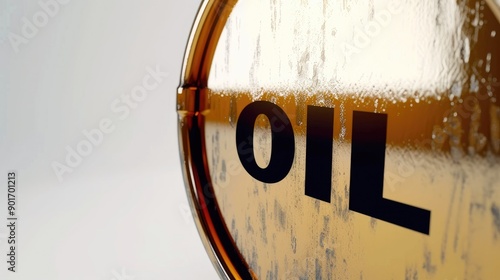 Luxurious Oil Barrel with Eye-Catching 'OIL' Label photo