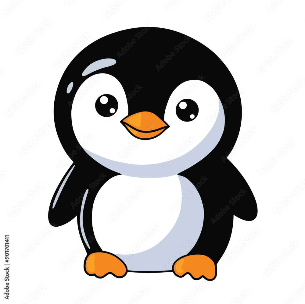 Cute penguin illustration isolated on white background Cute penguin illustration isolated on white background