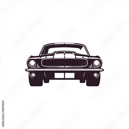 muscle car logo vector siluet design stencil